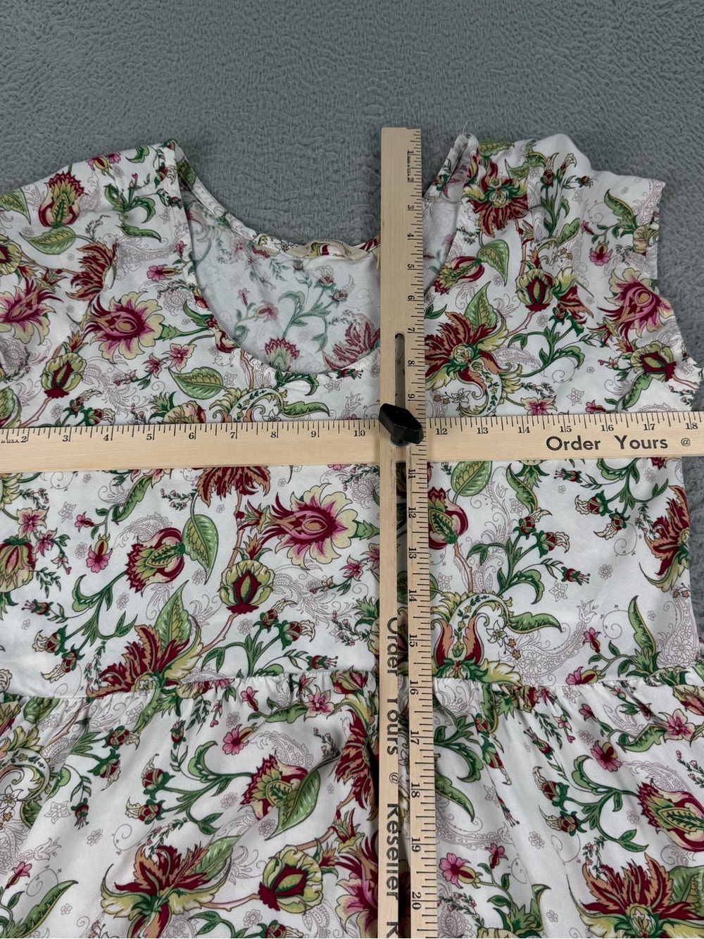 Soft Surroundings Kara Dress Womens Medium White Floral Tiered Maxi Boho Preppy - Picture 7 of 11